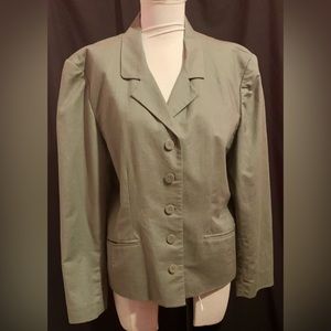 CHAUS Sports Blazer/suit Jacket~Fully lined-Dark Green-Front buttons closure 16